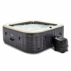 Intex 28451EP PureSpa Plus Greystone Inflatable Square Hot Tub Spa, 94 X 28"