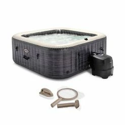 Intex PureSpa Plus Inflatable Square Hot Tub Spa With Maintenance Accessory Kit