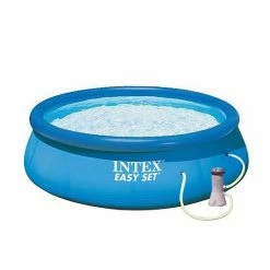 Intex 12ft X 30in Easy Set Above Ground Swimming Pool And Filter Cartridge Pump