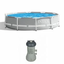 Intex 10 Feet X 30 Inches Outdoor Swimming Pool W/ Cartridge Filter Pump System