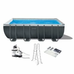 Intex 18Ft X 52In Ultra XTR Rectangular Frame Swimming Pool Kit W/Pump & Canopy
