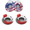 Intex American Flag 2 Person Float W/ River Run 53 Inch Tube, Red (2 Pack)