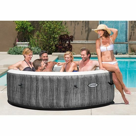 Intex PureSpa Plus Greywood Inflatable Spa & Cushioned Foam Headrest (4 Pack) - Image 4