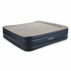 Intex Dura Beam Deluxe Raised Blow Up Mattress Air Bed With Built In Pump, King