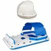 Intex Inflatable Canopy Island Float & Bestway Tropical Breeze 6 Person Float