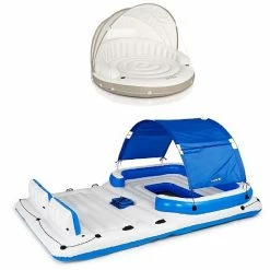 Intex Inflatable Canopy Island Float & Bestway Tropical Breeze 6 Person Float