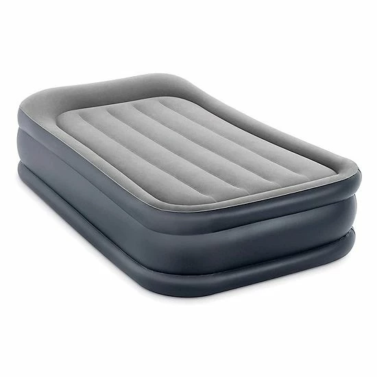 Intex Dura Beam Deluxe Pillow Raised Airbed Mattress With Built In Pump, Twin