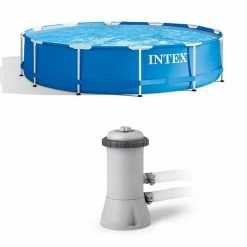 Intex 12Ft X 30In Swimming Pool & Intex 530 GPH Pool Cartridge Filter Pump