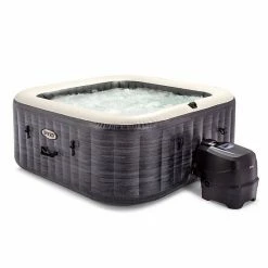 Intex 28449EP PureSpa Plus Greystone Inflatable Square Hot Tub Spa, 83 X 28"
