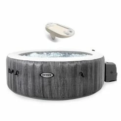 Intex PureSpa Greywood Inflatable Hot Tub Bubble Jet Spa W/ Spa Tray Accessory