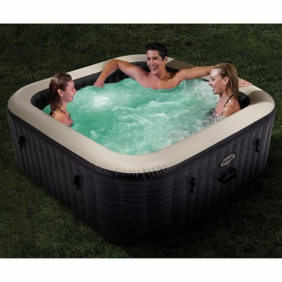 Intex PureSpa Plus Greystone Inflatable Hot Tub, 94x28", W/ Tablet & Phone Tray - Image 5