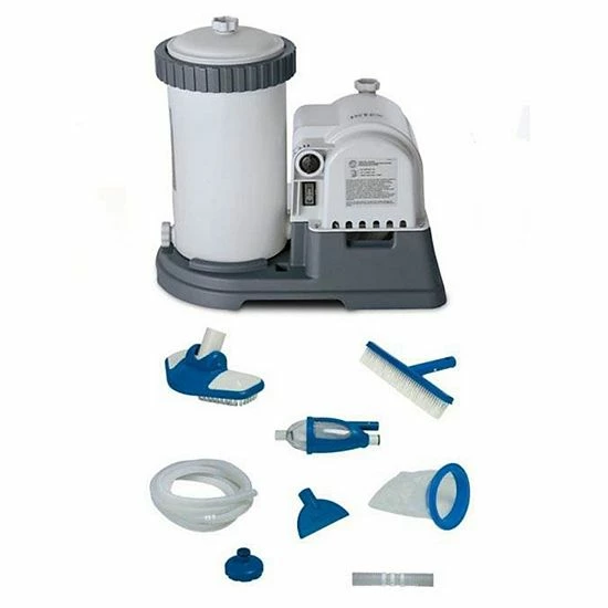 INTEX 2500 GPH GCFI Pool Filter Pump With Timer (633T) & Deluxe Maintenance Kit 1 INTEX 2500 GPH GCFI Pool Filter Pump With Timer (633T) & Deluxe Maintenance Kit