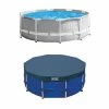 Intex 10 Foot X 30 Inches Pool W/ 10-Foot Round Above Ground Pool Cover