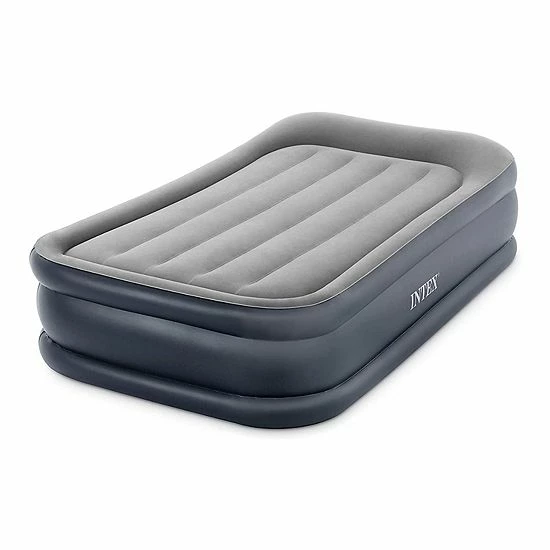 Intex Dura Beam Deluxe Pillow Raised Airbed Mattress With Built In Pump, Twin - Image 3