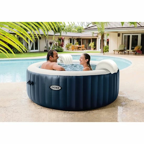 Intex PureSpa 4 Person Inflatable Portable Heated Jet Hot Tub & Cover Package - Image 2