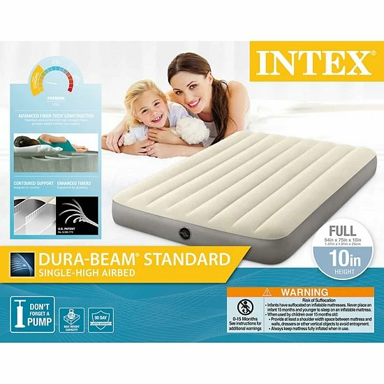 Intex 64102E Dura-Beam Standard Series Single Height Inflatable Airbed, Full - Image 5