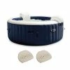 Intex PureSpa Plus 6 Person Inflatable Hot Tub Bubble Jet Spa W/ 2 Seats, Navy