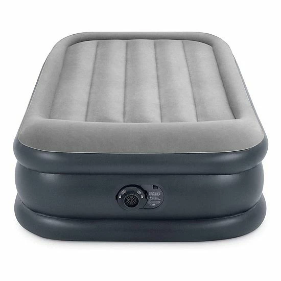 Intex Dura Beam Deluxe Pillow Raised Airbed Mattress With Built In Pump, Twin - Image 4