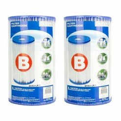 Intex 29005E Swimming Pool Type B Replacement Filter Pump Cartridge, (2 Pack)