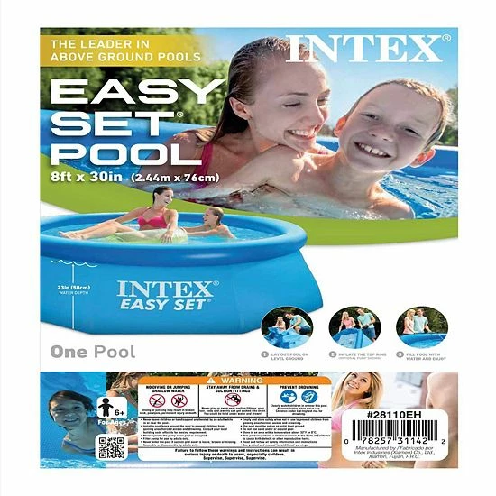 Intex 8ft X 30in Easy Set Inflatable Above Ground Family Swimming Pool (No Pump) 3 Intex 8ft X 30in Easy Set Inflatable Above Ground Family Swimming Pool (No Pump) - Image 3