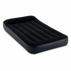 Intex Dura Pillow Rest Classic Blow Up Mattress Air Bed With Built In Pump, Twin
