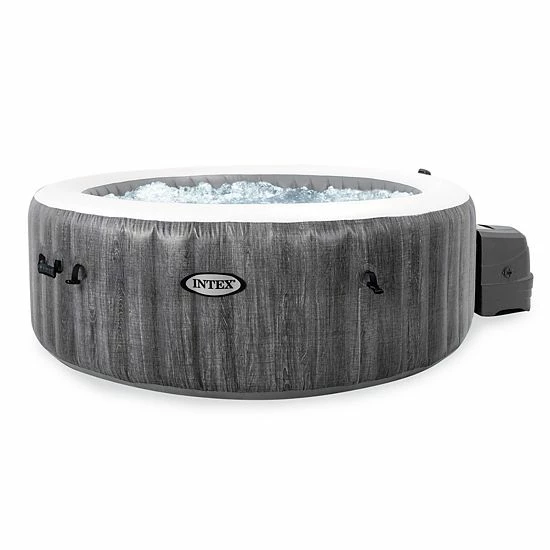 Intex 28439EP PureSpa Plus Greywood Inflatable Hot Tub Bubble Jet Spa, 77 X 28"