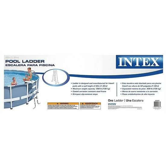 Intex Steel Frame Above Ground Swimming Pool Ladder + Pool Ladder Step Pad - Image 4