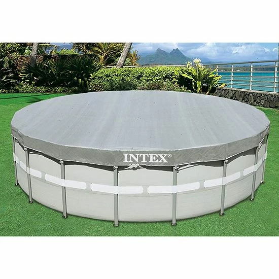 Intex UV Resistant Debris Cover For 18' Intex Ultra Frame Swimming Pools, Gray - Image 3