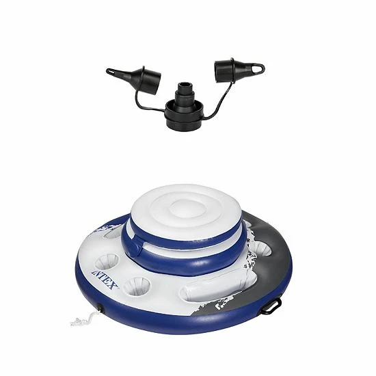 Intex Electric Air Pump With 3 Nozzles W/ Intex Inflatable Beverage Cooler 1 Intex Electric Air Pump With 3 Nozzles W/ Intex Inflatable Beverage Cooler