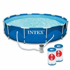 Intex 12' X 30" Metal Frame Pool With Filter & Type A Or C Filter Cartridges