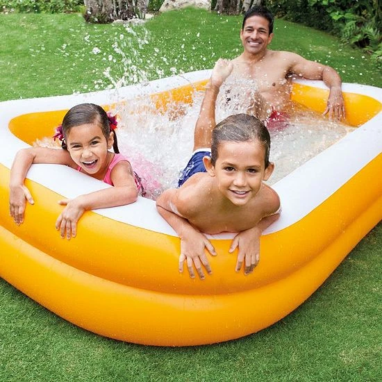 Intex 57181EP 7.5ft X 4.8ft X 18in Mandarin Swim Center Inflatable Pool, Orange 3 Intex 57181EP 7.5ft X 4.8ft X 18in Mandarin Swim Center Inflatable Pool, Orange - Image 3