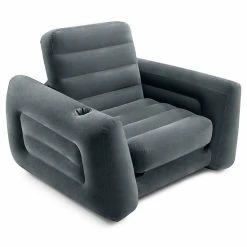 Intex Inflatable Pull Out Sofa Chair Sleeper With Twin Sized Air Bed Mattress