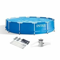 Intex 28211EH 12' X 30" Metal Frame Above Ground Swimming Pool Kit With Canopy