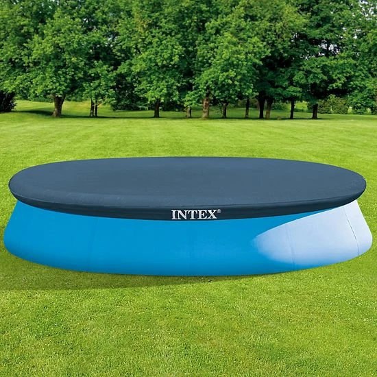 Intex 28022E 11.3 Foot Easy Set Swimming Pool Debris Cover Tarp, Blue - Image 3