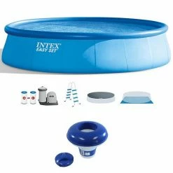 Intex 18' X 48" Round Above Ground Swimming Pool W/ 7" Chlorine Dispenser