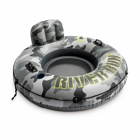 Intex 56835EP River Run I Camo Inflatable Floating Tube Raft With Cup Holders