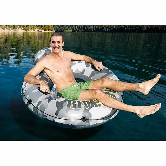 Intex 56835EP River Run I Camo Inflatable Floating Tube Raft With Cup Holders - Image 3