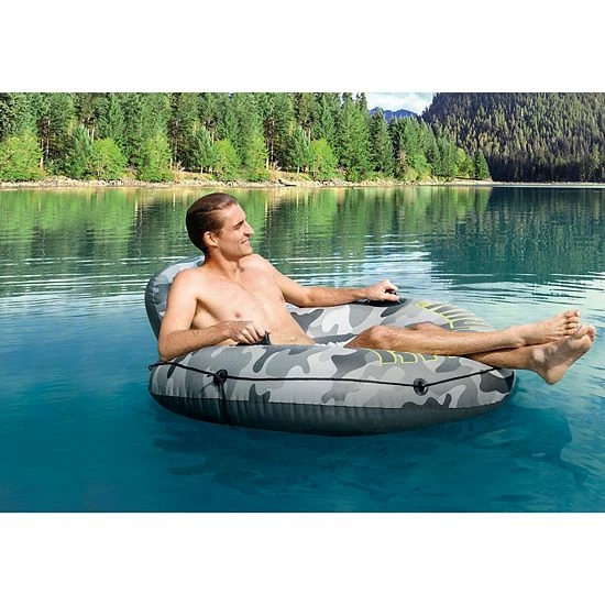 Intex 56835EP River Run I Camo Inflatable Floating Tube Raft With Cup Holders - Image 4