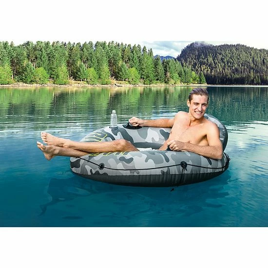 Intex 56835EP River Run I Camo Inflatable Floating Tube Raft With Cup Holders - Image 5