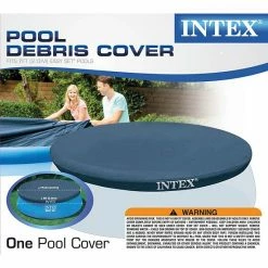 Intex 7.3 Ft Above Ground Swimming Pool Vinyl Round Cover Tarp, No Pool Included -Intex Shop unnamed file 834