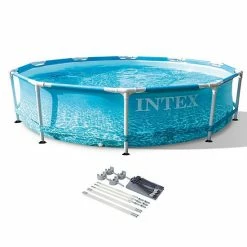 Intex 28206EH 10' X 30" Above Ground Frame Beachside Swimming Pool With Canopy