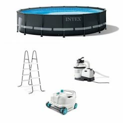 Intex Ultra XTR 16ft X 48in Above Ground Pool Set W/ Pump & Cleaner Robot Vacuum