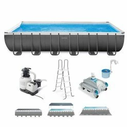 Intex 24ft X 12ft X 52in Ultra XTR Rectangular Pool, Filter, Vacuum, & Skimmer